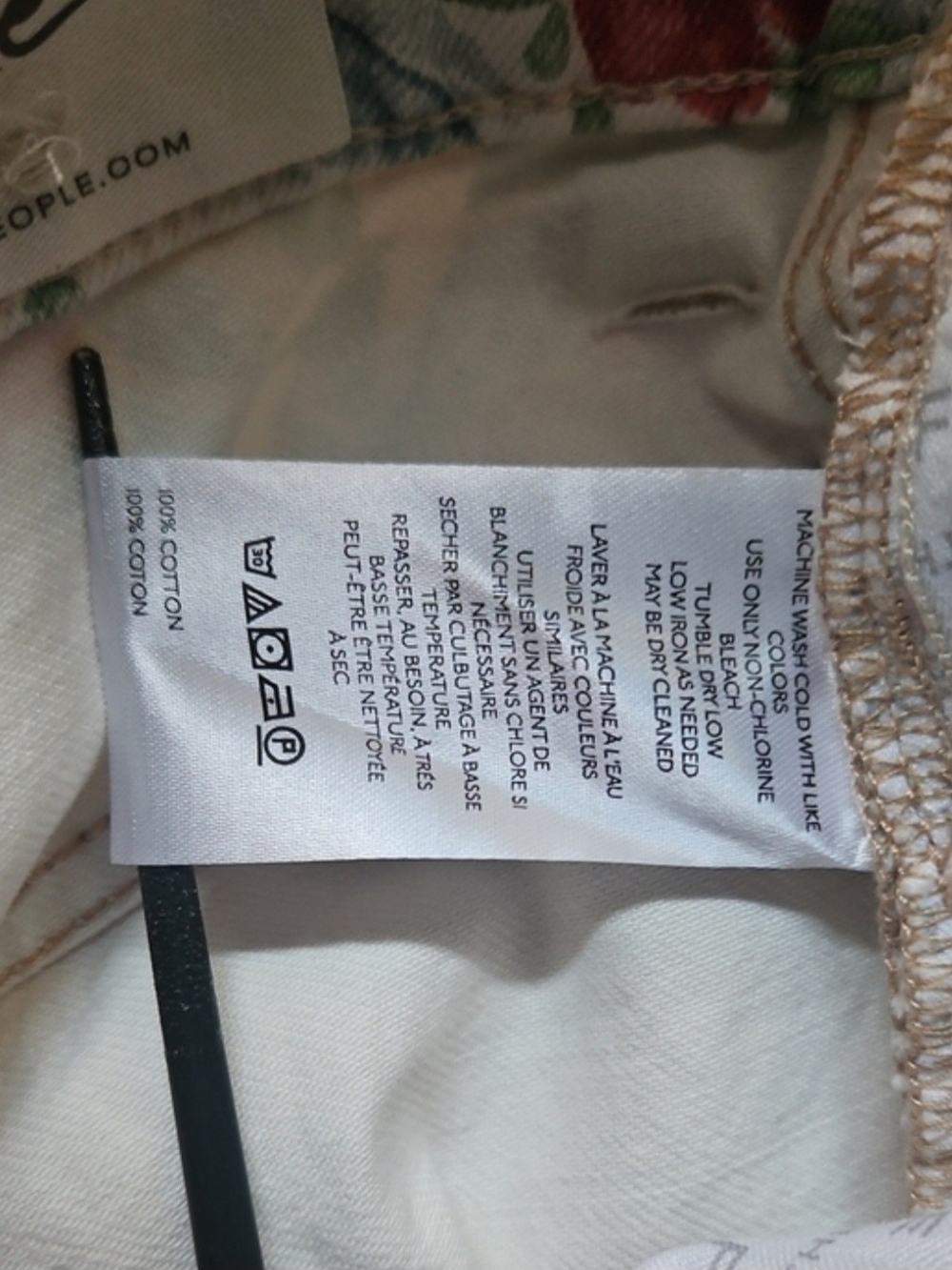 Wide-Leg Tea Party Print Jeans — Cream - Picture 12 of 13